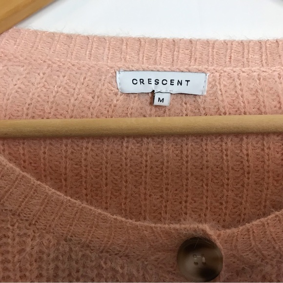 Crescent Medium‎ Women Pink Crewneck Oversized Balloon Sleeve Sweater - Picture 7 of 10